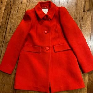 Kate Spade Orange Wool coat Medium